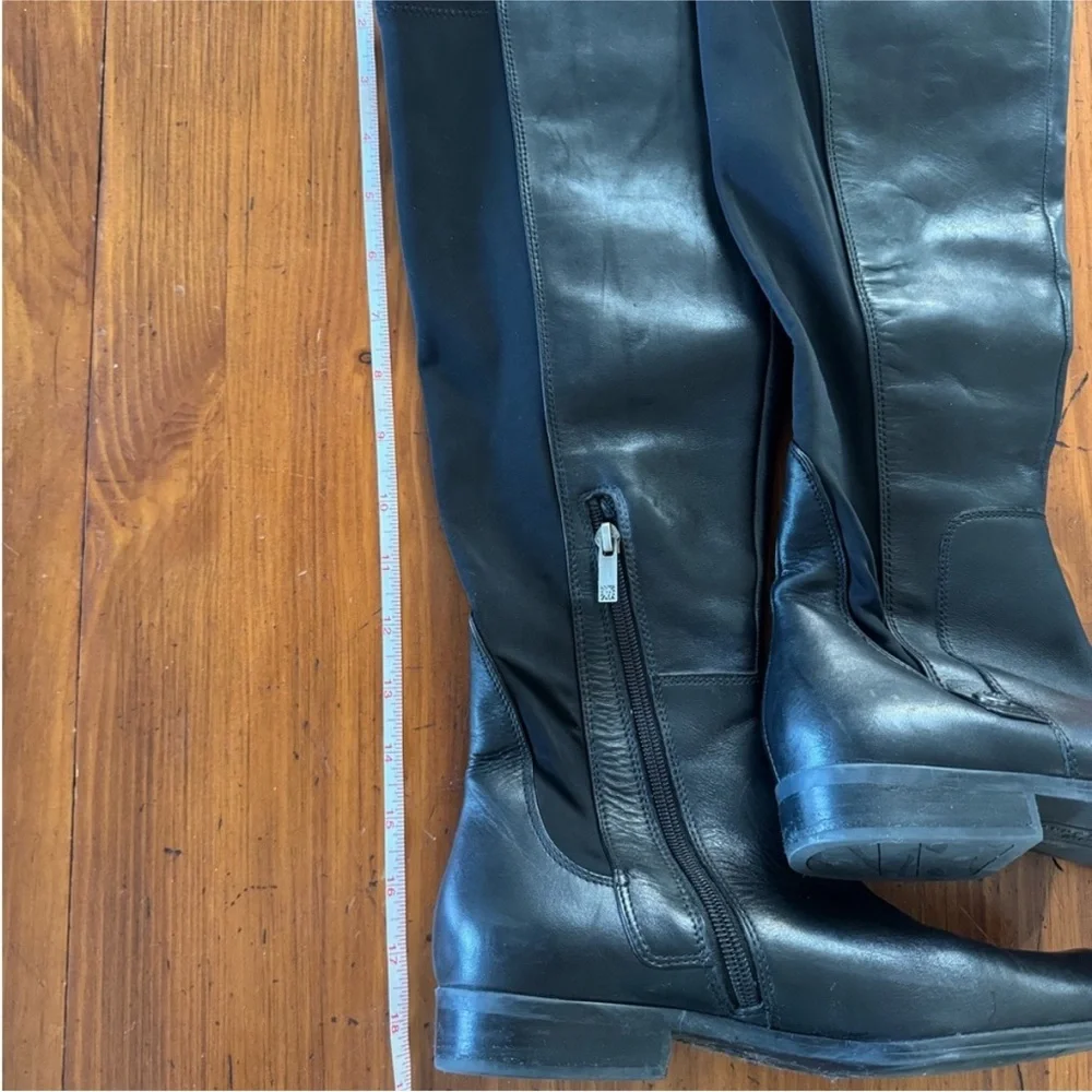 Anne Klein Black Knee-High Leather Boots